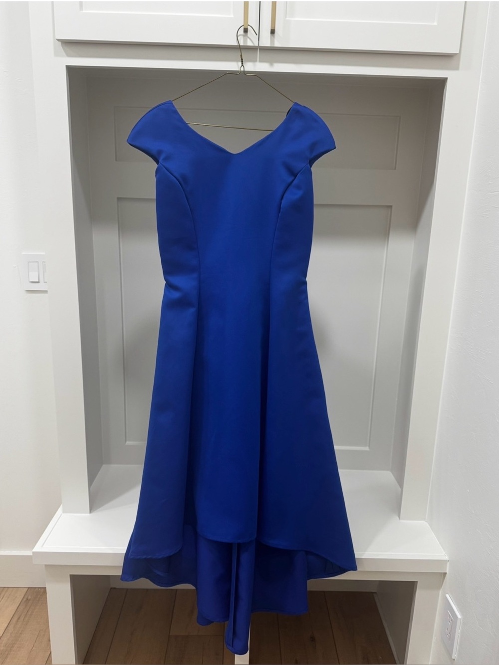 Vintage Jessica McClintock Royal Blue High-Low 80s 90s Prom Formal Party Dress